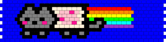 nyan cat cuff (bigger wrist, 33 beads) - gray,purple,nyan cat,cat,rainbow,scene,scenecore,nyan