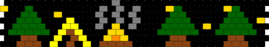 Forest w/ campfire + tent - black,yellow,red,green,cotdcamping,campfire,camping,forest