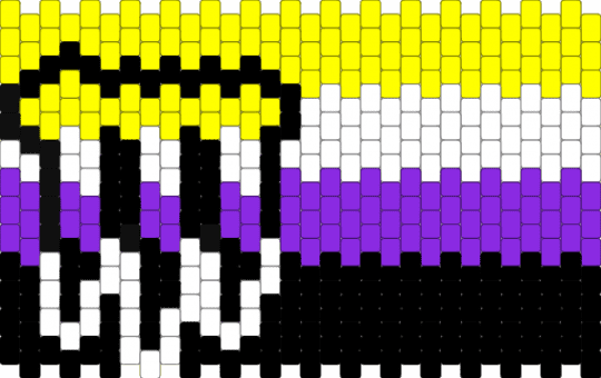 Nonbinary monster cuff - yellow,purple,pride,monster,energy drink,nonbinary