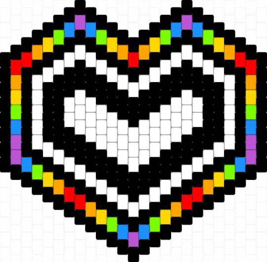 Heart :3 - black,white,yellow,orange,colorful,rainbow,love,heart