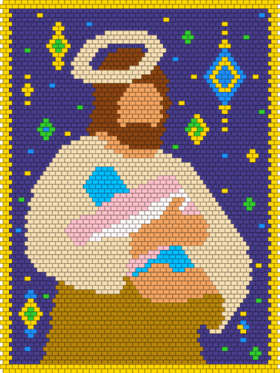 Jesus loves everyone - yellow,purple,beige,gold,pride,trans,transgender