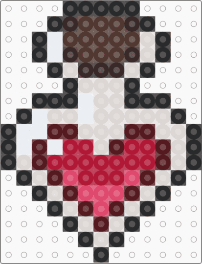 Pot - potion,vial,heart,beige,brown