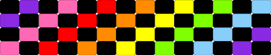 basic ladder stitch - black,purple,orange,green,colorful,rainbow