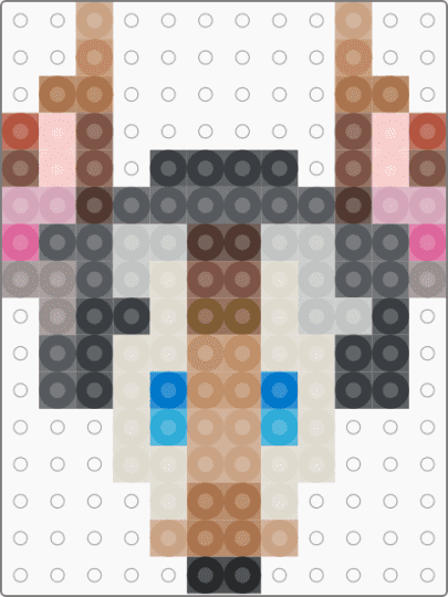 Gray wolf perler - tan,beige,gray,wolf,animal,cute,perler,detailed