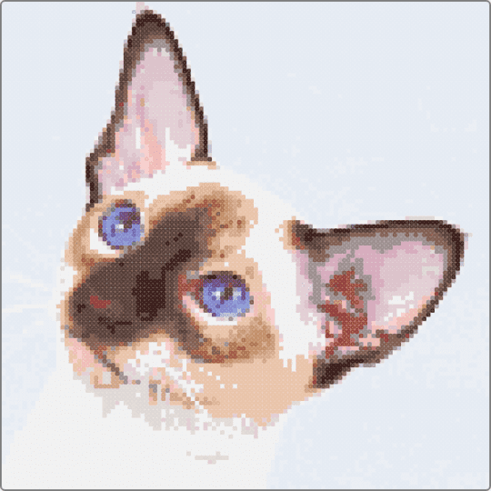 siamese but COMPLEX - white,beige,brown,tan,colorful,cat,siamese,cute,complex,perler,hours