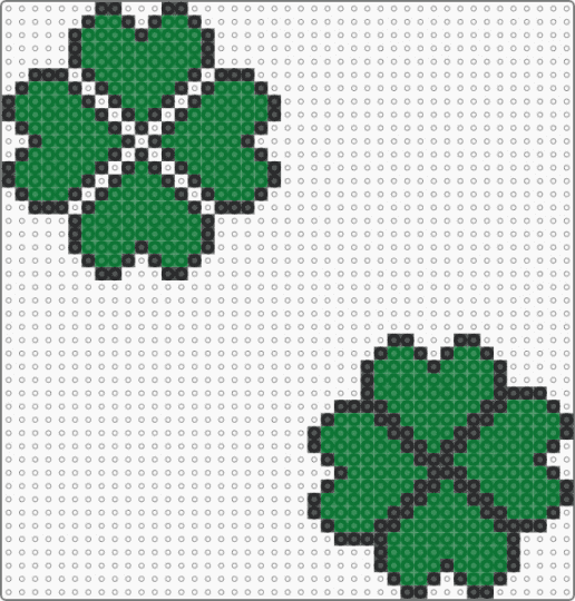 detachable leaf clover for 4 friends - black,green