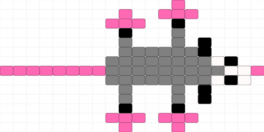 possum - gray, pink