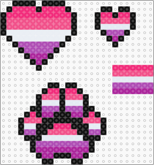 Aceflux pride charms - pink,aceflux,aflux,asexual,pride,heart,paw,flag,ace