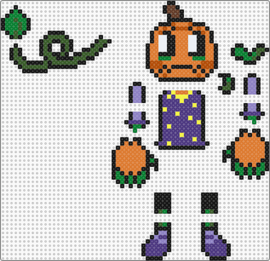 Midnight sleeper Gourdy paper doll! (Dandy's World) - black,gold,purple,colorful,dandys world,gourdy,gourdy dandys world,paper doll,dandys world skin,dandys world costume,gourdy skin