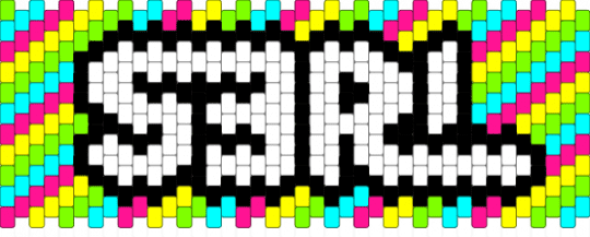 S3RL CUFF PATTERN - pink,yellow,green,light blue