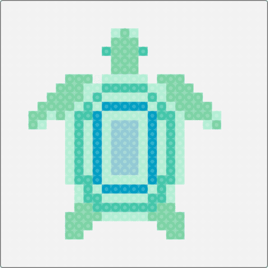 sea turtle - white,light blue,teal,cotdcreativity