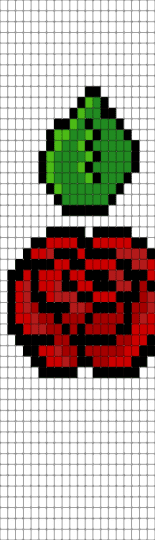 red rose - green, red, white