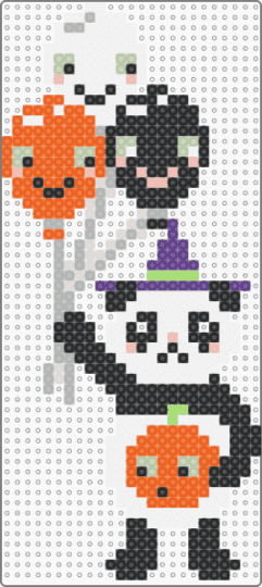 Panda halloween - beige, orange
