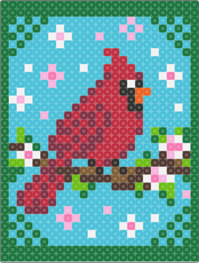 Cardinal - green, light blue