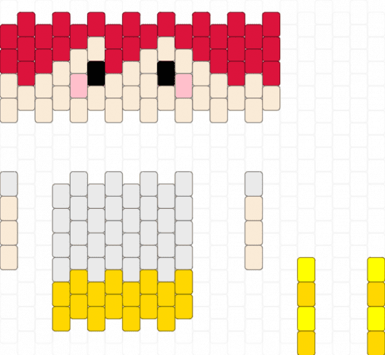 birdbrain doll (check desc) - white,red,yellow