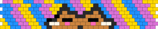 colorful silly cat dude - pink,yellow,light blue
