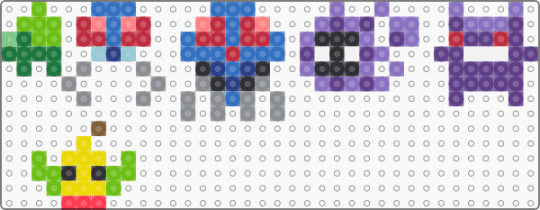 Tiny Pokemon sprites - red,gray,purple,colorful