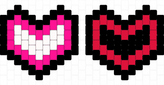 Angel dust and husk heart keychains - black,pink,red