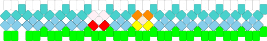 Kirby X cuff - green, light blue