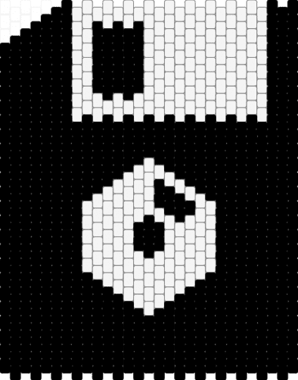 floppy disk bag back - black,white