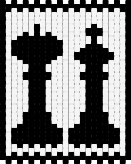 chess piece panel - black,white