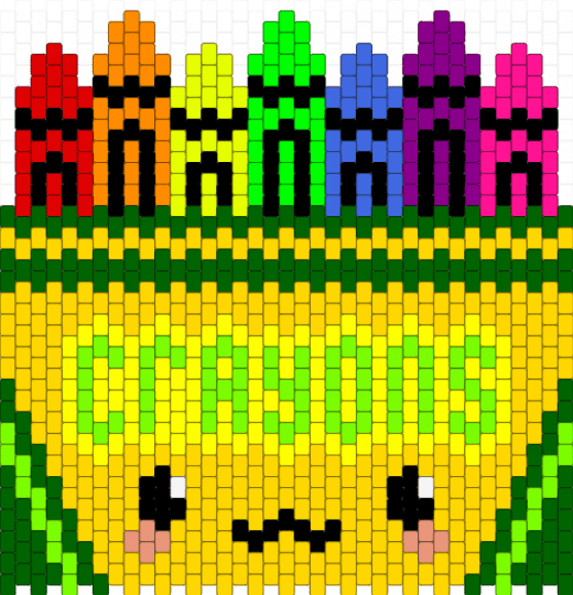 crayon bag front - green,yellow