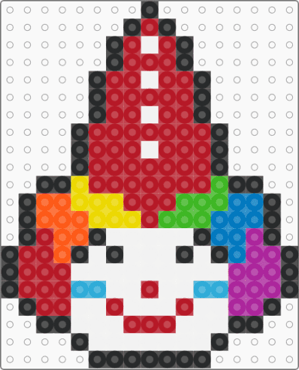 rainbow clown - red