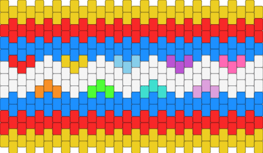silly cuff - yellow,red,light blue