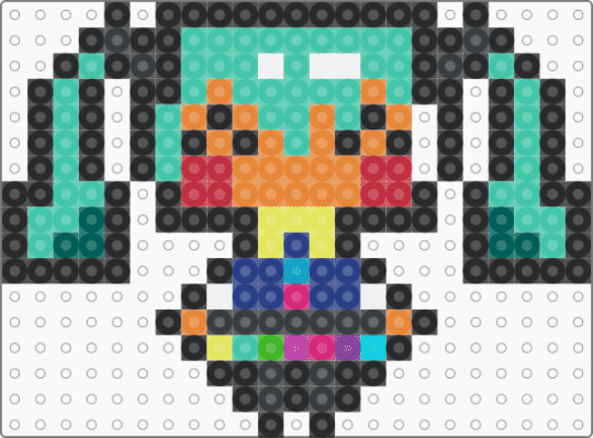 Static miku - black,teal,orange,miku,vocaloid,static,flavor folly,hatsune miku
