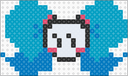 Miku Skull Bow - light blue