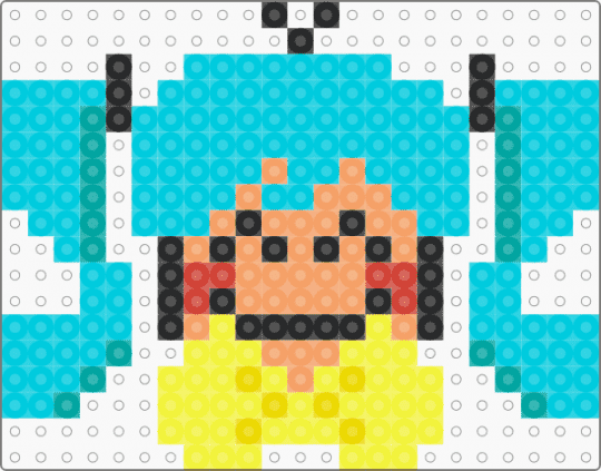 static Miku (head) - light blue,yellow