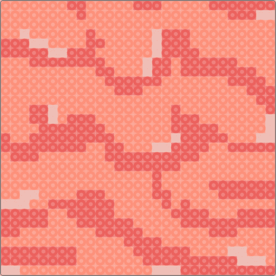 intestines - orange, red