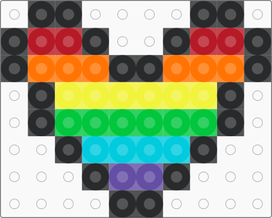pride heart 💖🏳️‍🌈 - black,orange,yellow,green