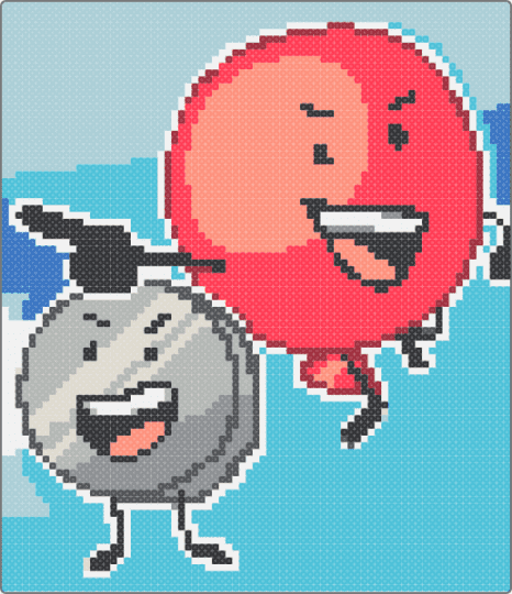 nickloon perler! - light blue, red