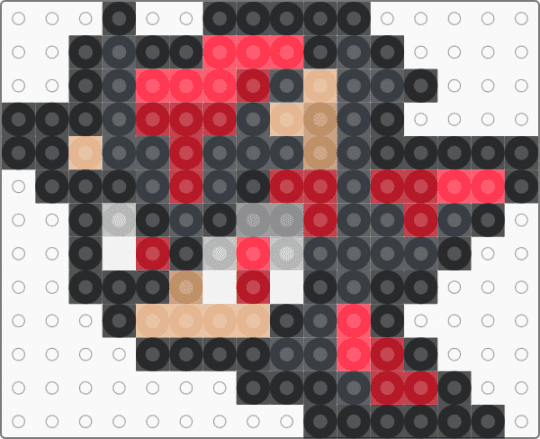 shadow the hedgehog (head) - black,red,shadow,sonic,hedgehog,white,shadowthehedgehog,fusebead