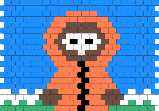 simple 20x20 kenny pattern! - light blue,orange