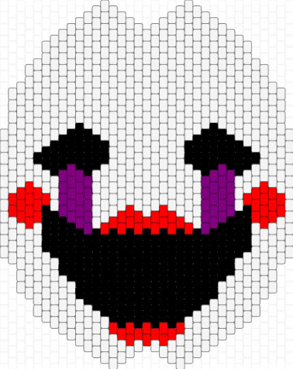 Full face Marionette mask fnaf - white,pink,red