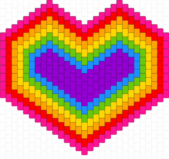Rainbow Heart - red,yellow,colorful