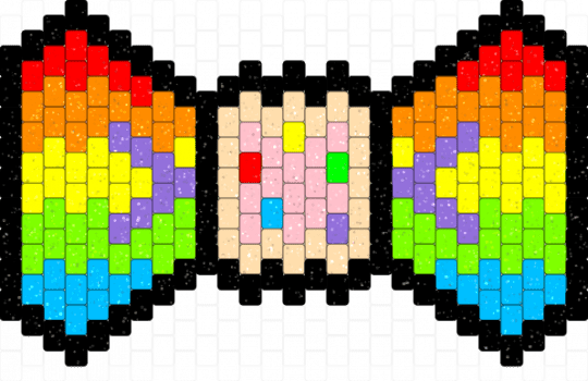Glitter Nyan Cat Bow - orange,green,colorful