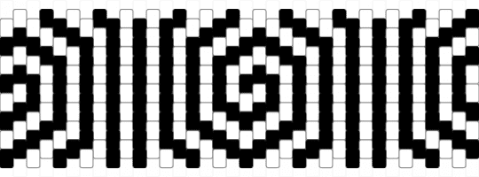 Black/White Spiral (On Both Sides) Cuff - white,black