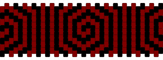 Black/Red Spiral (On Both Sides) Cuff - brown,black