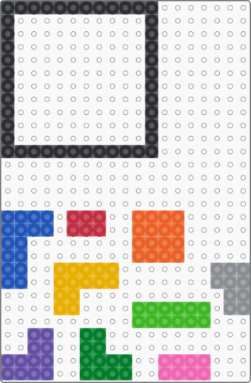 Tetris Square & Pieces [They All Fit] - blue,orange,green