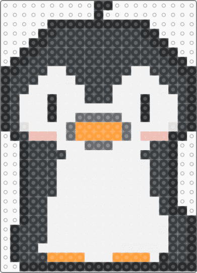 penguin - black,white,gray,orange,cute,easy,penguin,animal,nature