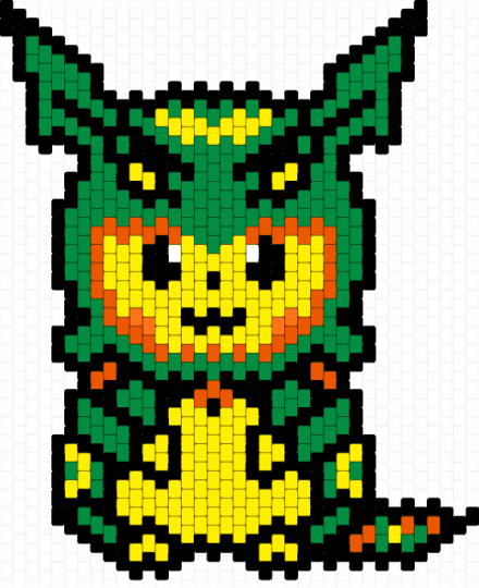 Pikachu Rayquaza Costume - costume, green, pikachu, pokemon, poncho, rayquaza, yellow