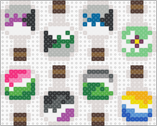 pride potions 4 - beige,brown,pink,green,asexual,pride,demi,diamoric,abrosexual,aroace,aromantic,demiaro