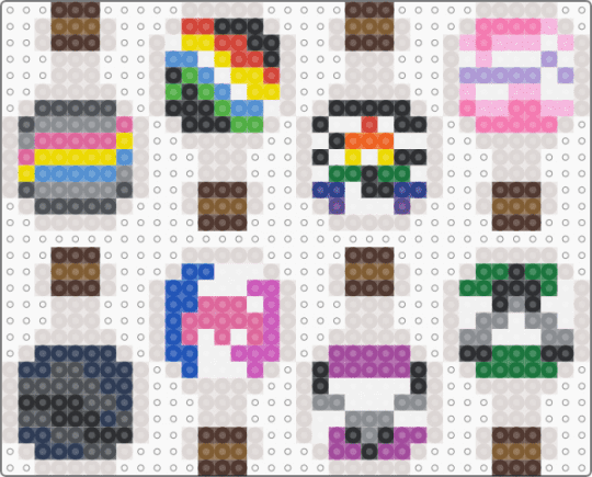 Pride potions 10 - ally, beige, brown, disabled, drag queen, gendervoid, gray, micro labels, pink, pomosexual, pride