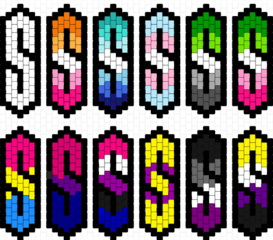Pride S 1 - black,green,purple,yellow,colorful,2000s,nostalgic,pride,lgbtq,gender,sexuality,ace spectrum,charms