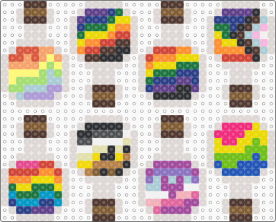 Pride potions 9 - bear brotherhood, beige, brown, minecraft, panromantic, pink, poc, pride, progress, rainbow, victory over aids, yellow