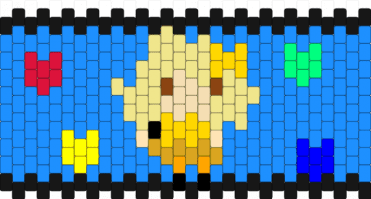 heather mcnamara cuff - yellow,light blue,heathers,mcnamara,mac and cheese,cuff,peyote,multistitch,lesbian