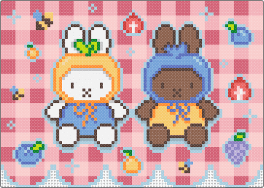 Mitty & friends picnic - red,beige,light blue